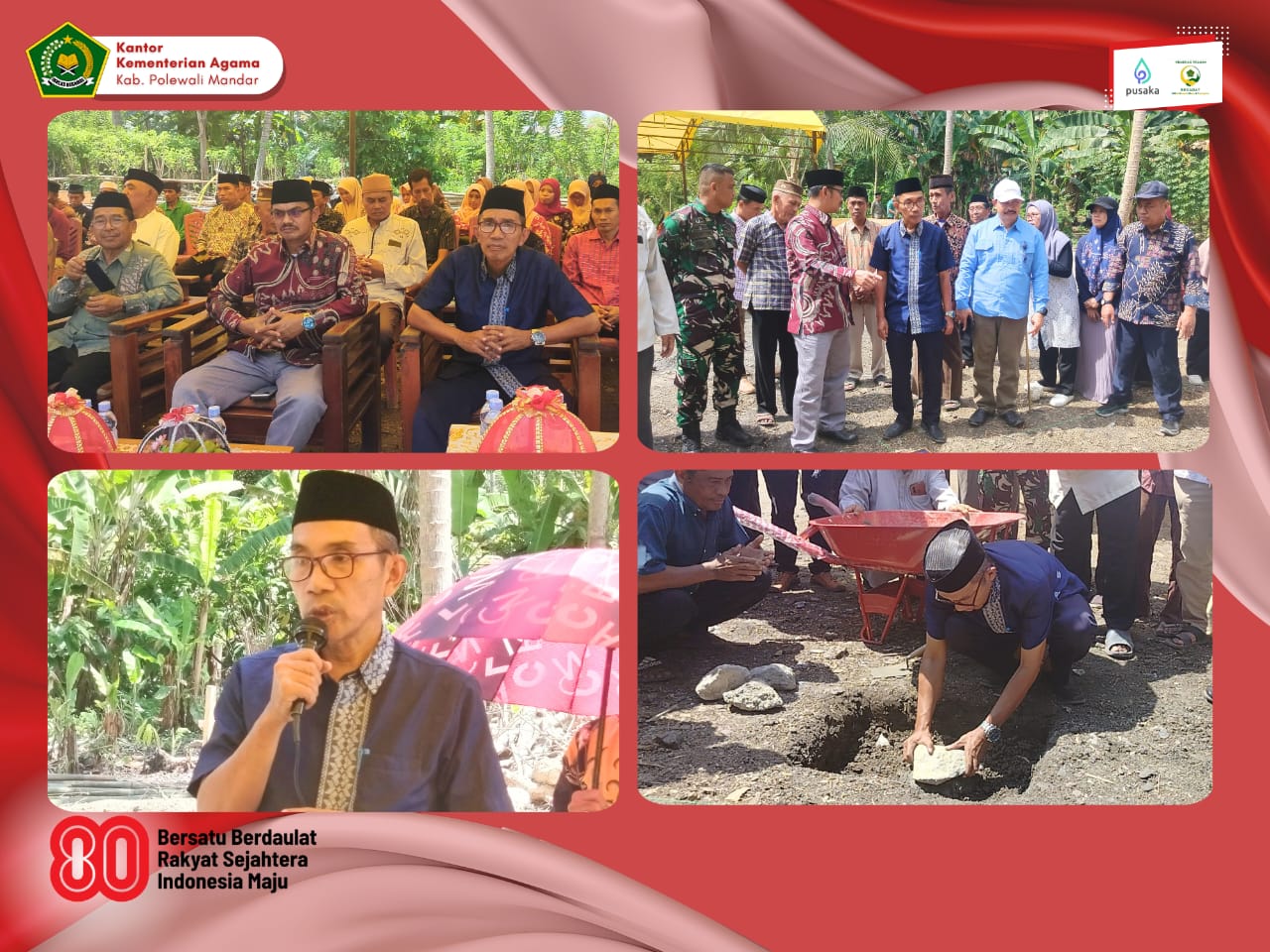 Semarak Pembangunan Masjid Miftahul Khayr di Desa Palece: Kemenag Polman Turut Sukseskan Pengukuran Kiblat