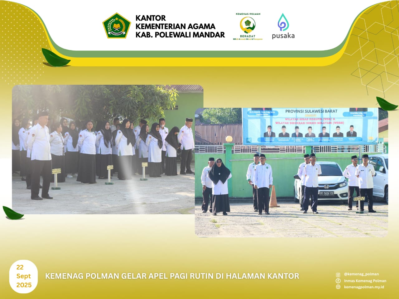 Kemenag Polman Gelar Apel Pagi Rutin di Halaman Kantor