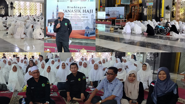 493 CJH Asal Kab. Polman ikuti Manasik Haji Nasional Via Zoom di Masjid Agung Syuhada