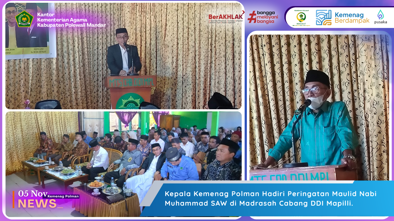 Kepala Kemenag Polman Hadiri Peringatan Maulid Nabi Muhammad SAW di Madrasah Cabang DDI Mapilli