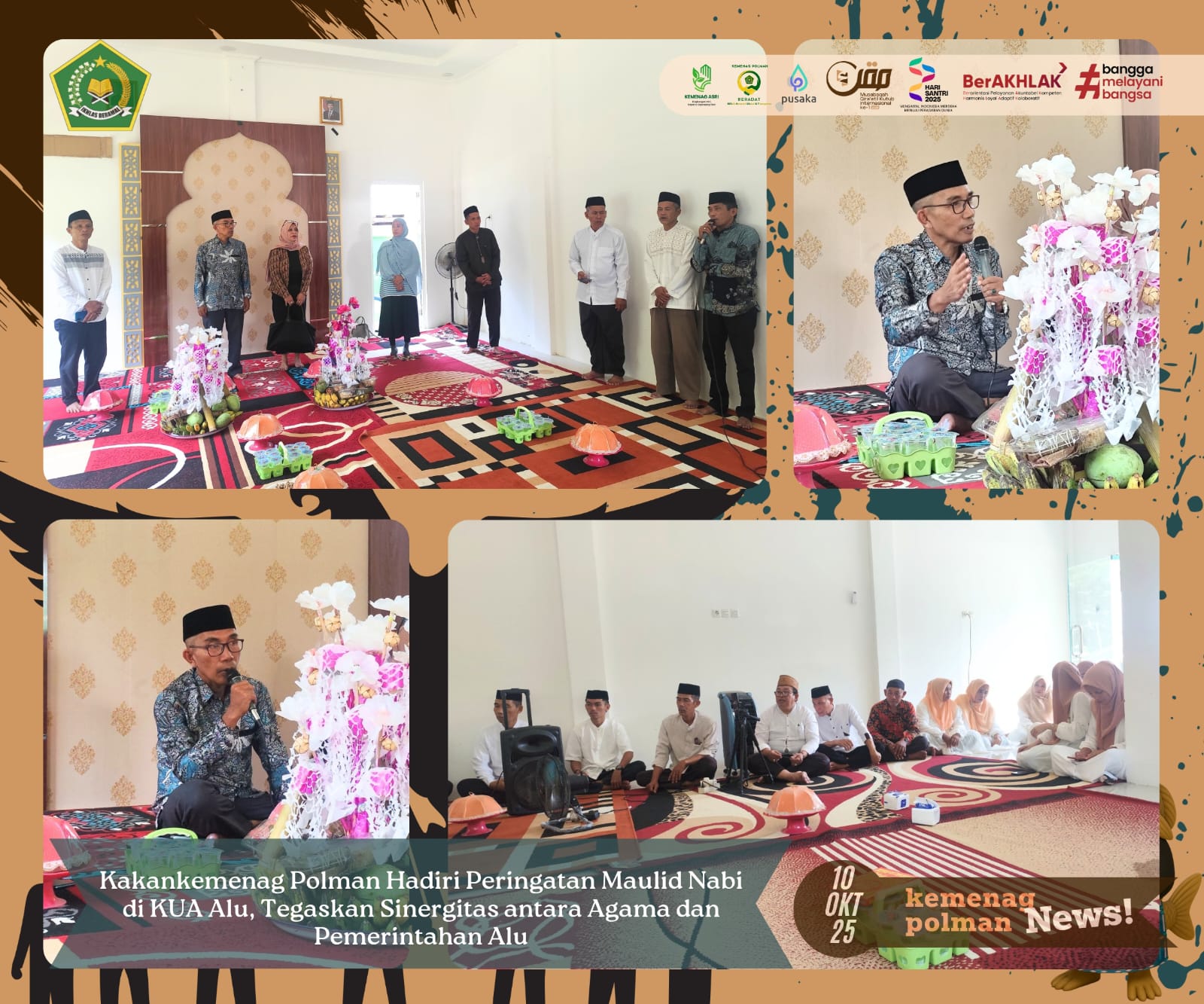 Kakankemenag Polman Hadiri Peringatan Maulid Nabi di KUA Alu, Tegaskan Sinergitas antara Agama dan Pemerintahan