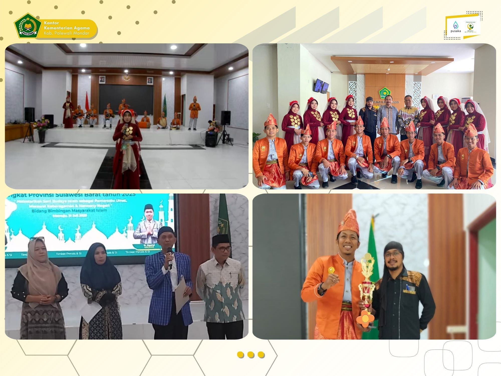 Kontingen Kemenag Polman Raih Juara Pertama Lomba Kasidah Kolaborasi Pada Festival Seni Budaya Islam