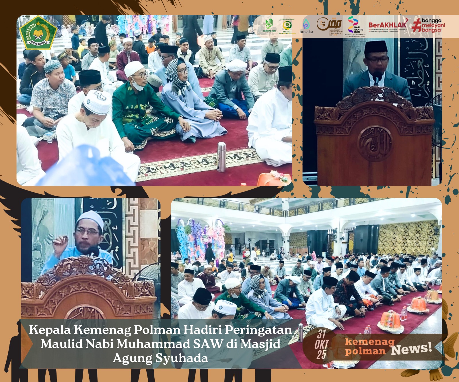 Kepala Kemenag Polman Hadiri Peringatan Maulid Nabi Muhammad SAW di Masjid Agung Syuhada