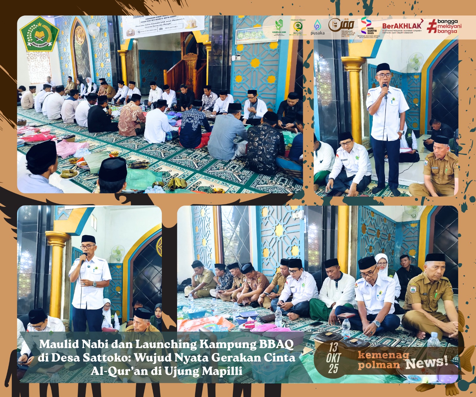 Maulid Nabi dan Launching Kampung BBAQ di Desa Sattoko: Wujud Nyata Gerakan Cinta Al-Qur’an di Ujung Mapilli