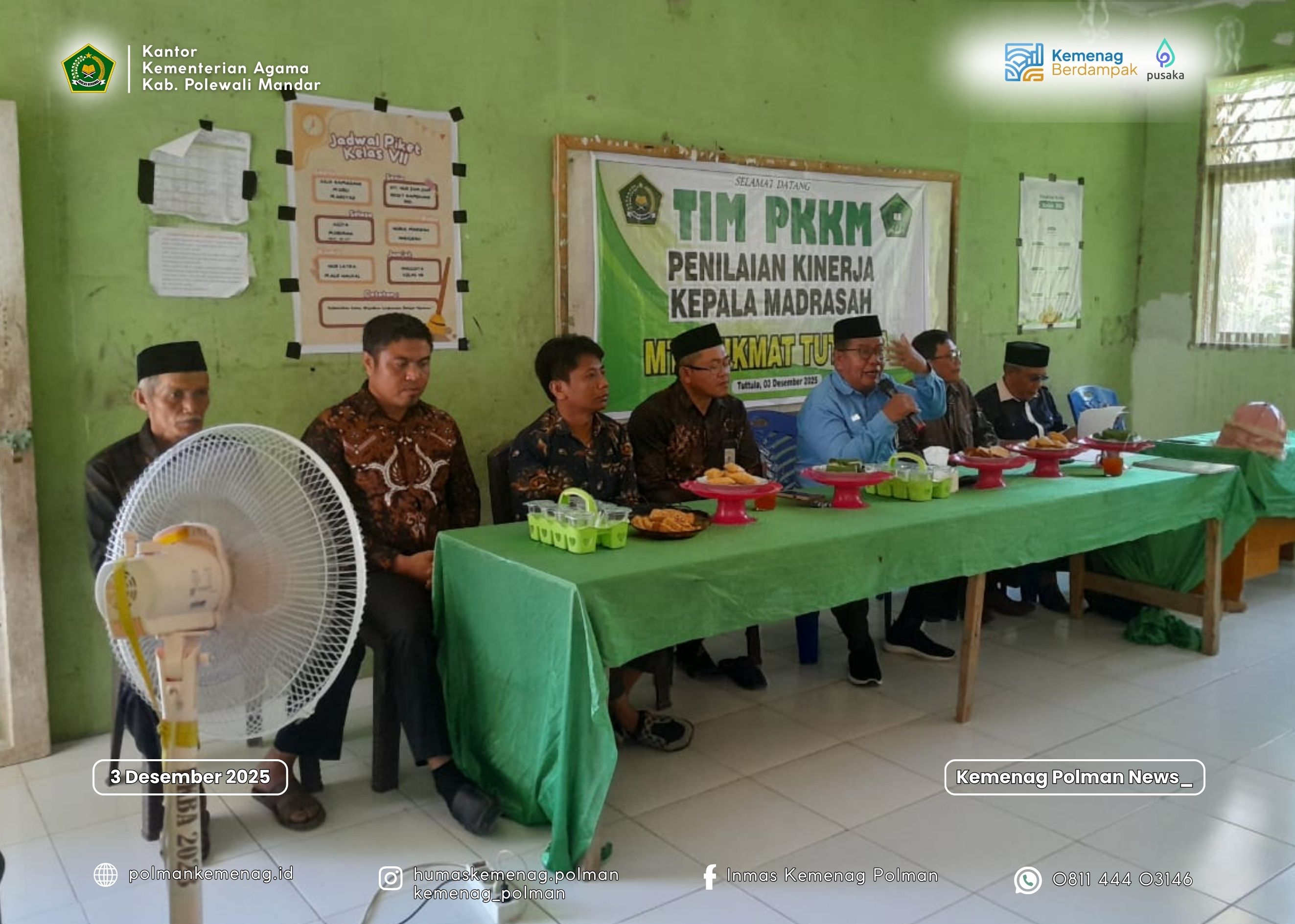 Kasi Penmad Kemenag Polman Laksanakan Pembinaan Guru dan PKKM Empat Tahunan di MTs Hikmat Tuttula Tapango