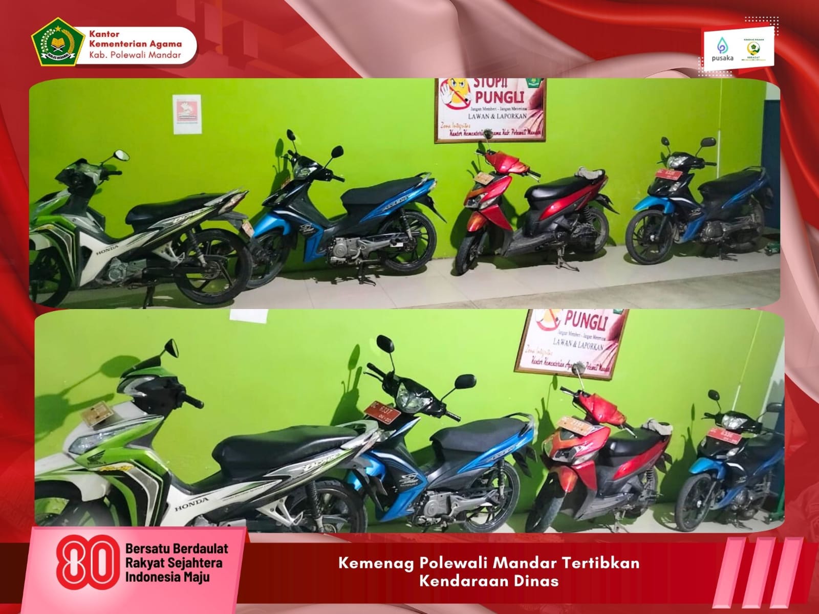 Kemenag Polewali Mandar Tertibkan Kendaraan Dinas