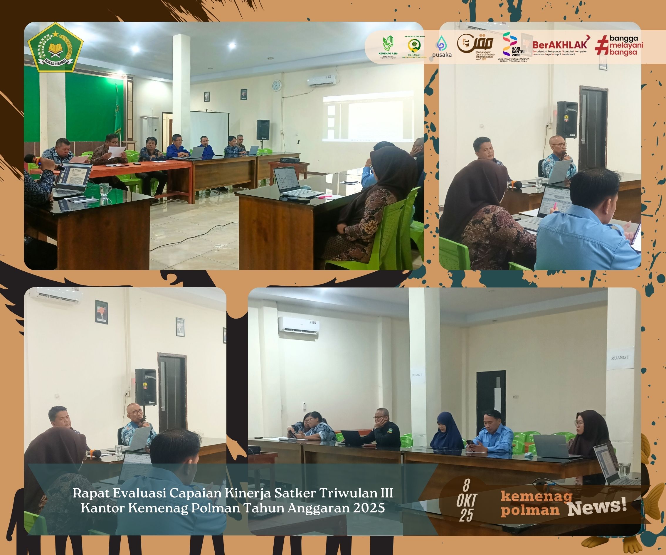 Rapat Evaluasi Capaian Kinerja Satker Triwulan III Kantor Kemenag Polman Tahun Anggaran 2025
