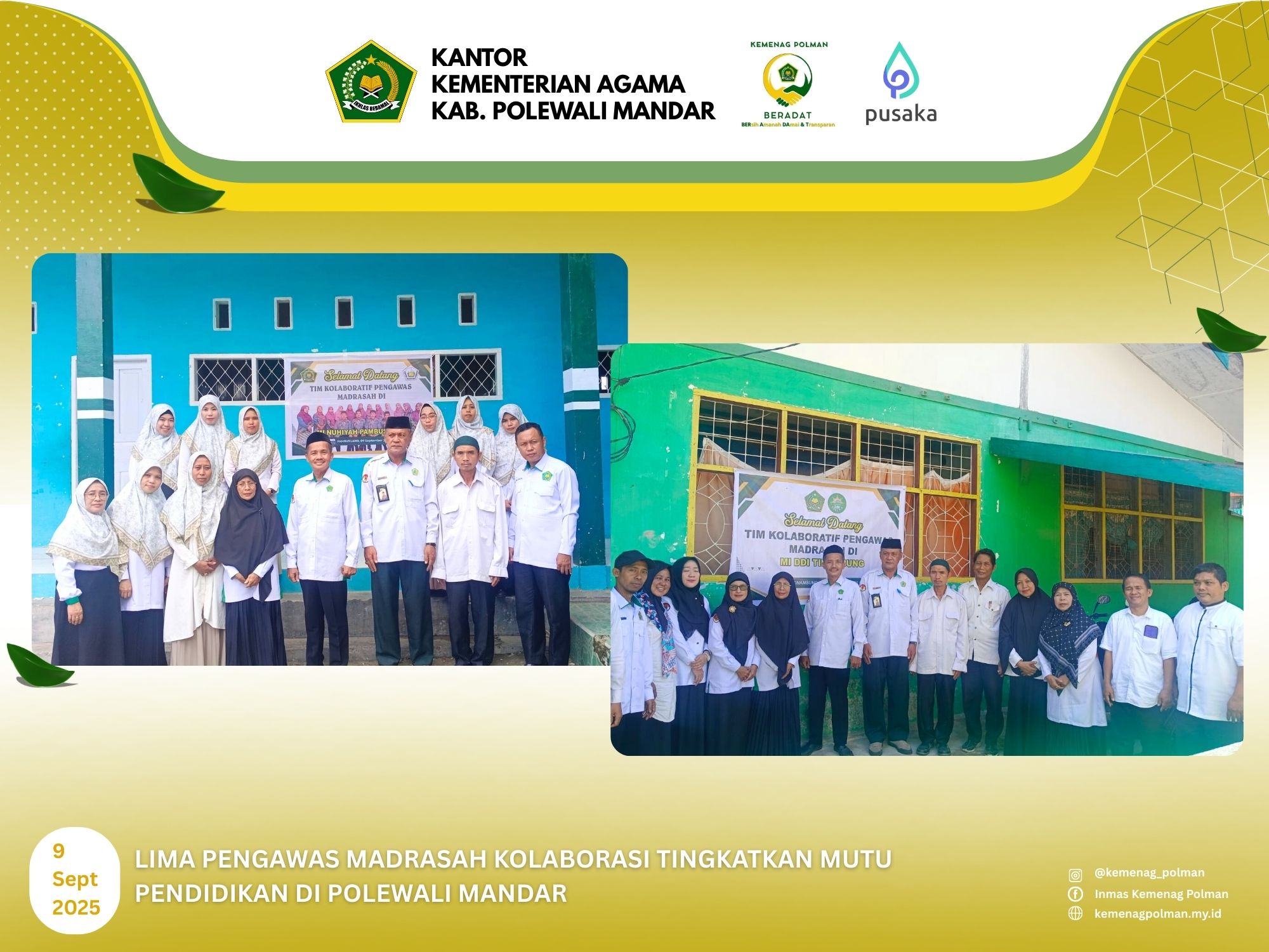 Lima Pengawas Madrasah Kolaborasi Tingkatkan Mutu Pendidikan di Polewali Mandar