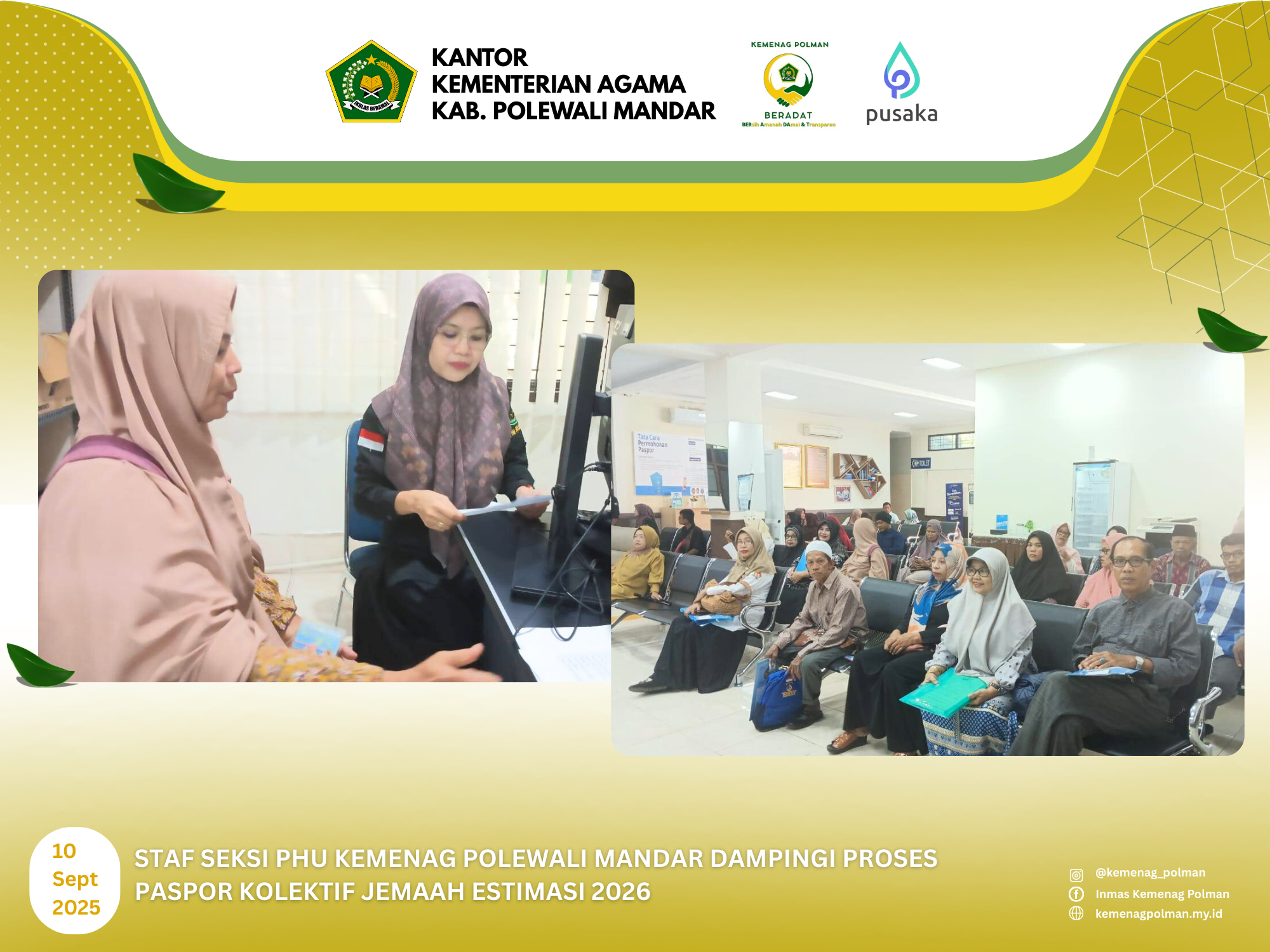 Staf Seksi PHU Kemenag Polewali Mandar Dampingi Proses Paspor Kolektif Jemaah Estimasi 2026