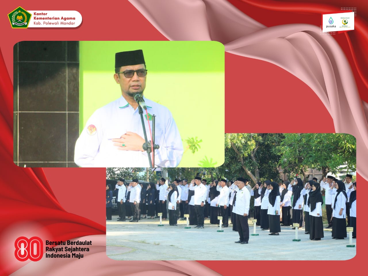 Membangun Generasi Emas : Kemenag Polman Gelar Apel Rutin Bersama Ketua BAN-PDM Sulbar
