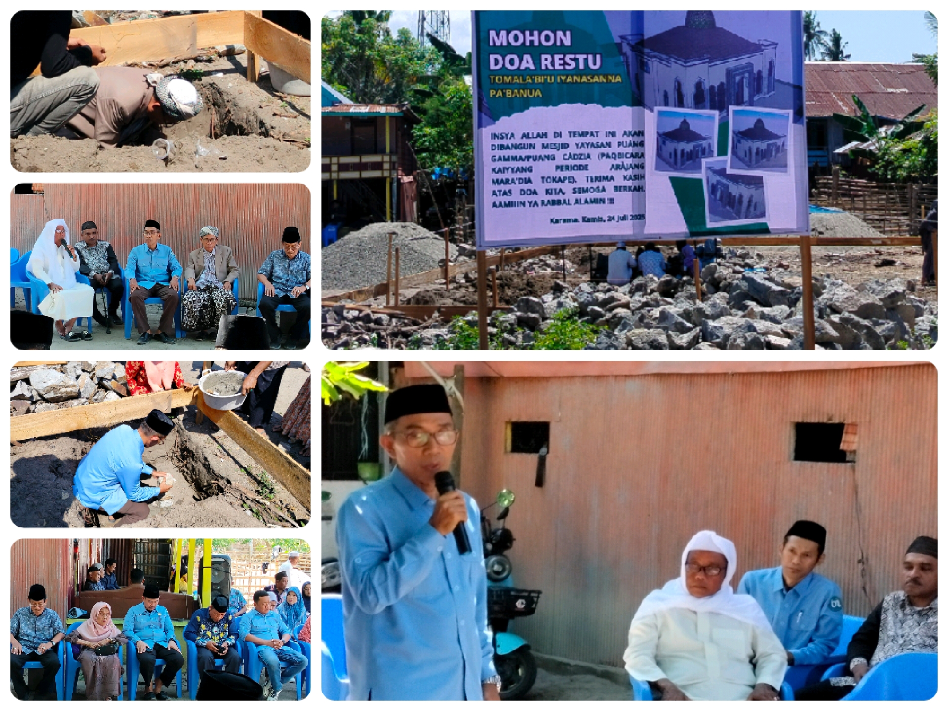 PELETAKAN BATU PERTAMA MASJID YAYASAN PUANG GAMMA/PUANG CADZIA DI KARAMA