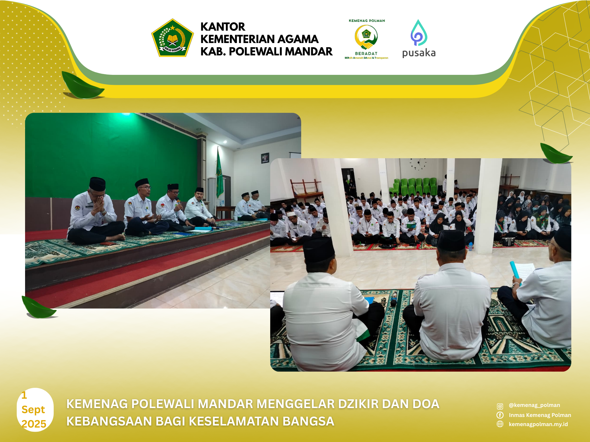 Kemenag Polewali Mandar Gelar Dzikir dan Doa Kebangsaan Bagi Keselamatan Bangsa