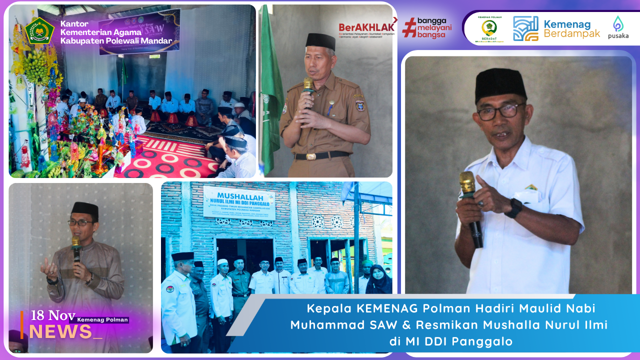 Kepala KEMENAG Polman Hadiri Maulid Nabi Muhammad SAW & Resmikan Mushalla Nurul Ilmi di MI DDI Panggalo
