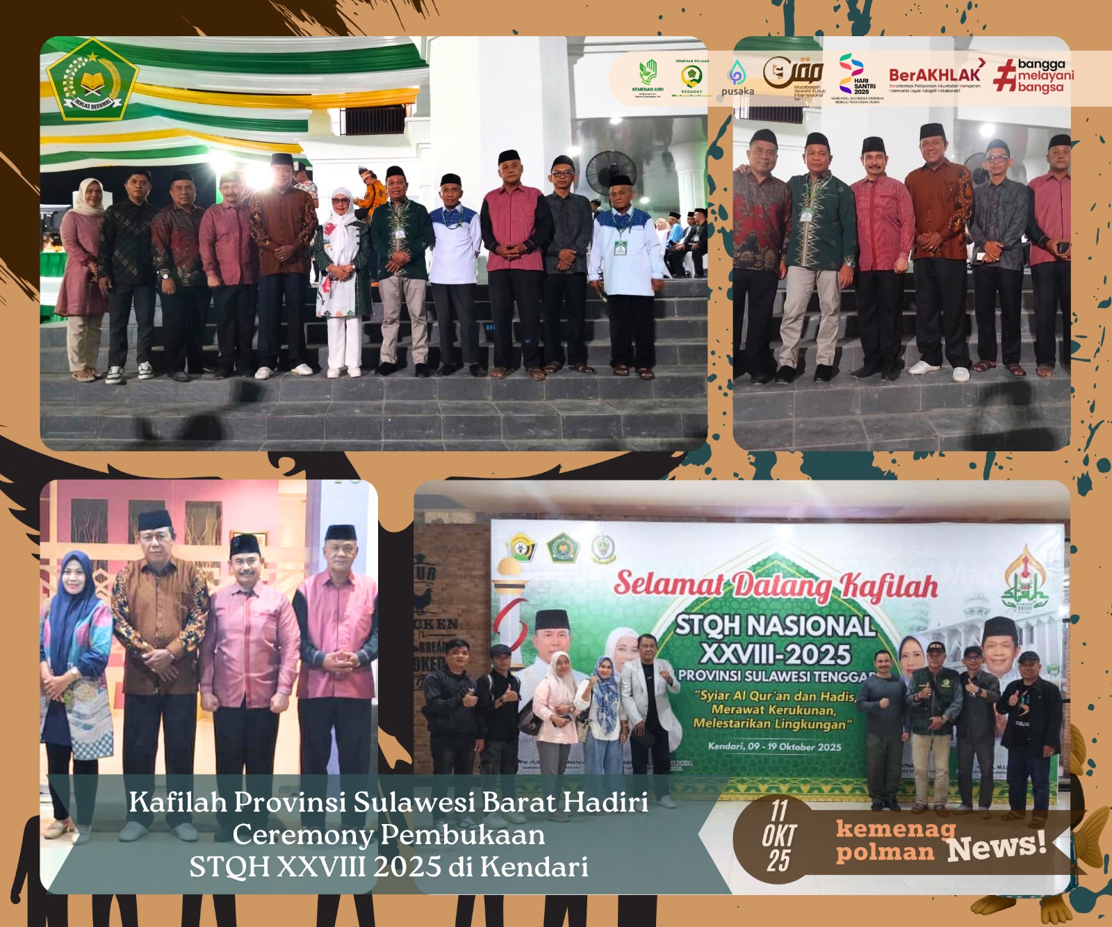 Kafilah Sulbar Hadiri Ceremony Pembukaan STQH XXVIII di Kendari