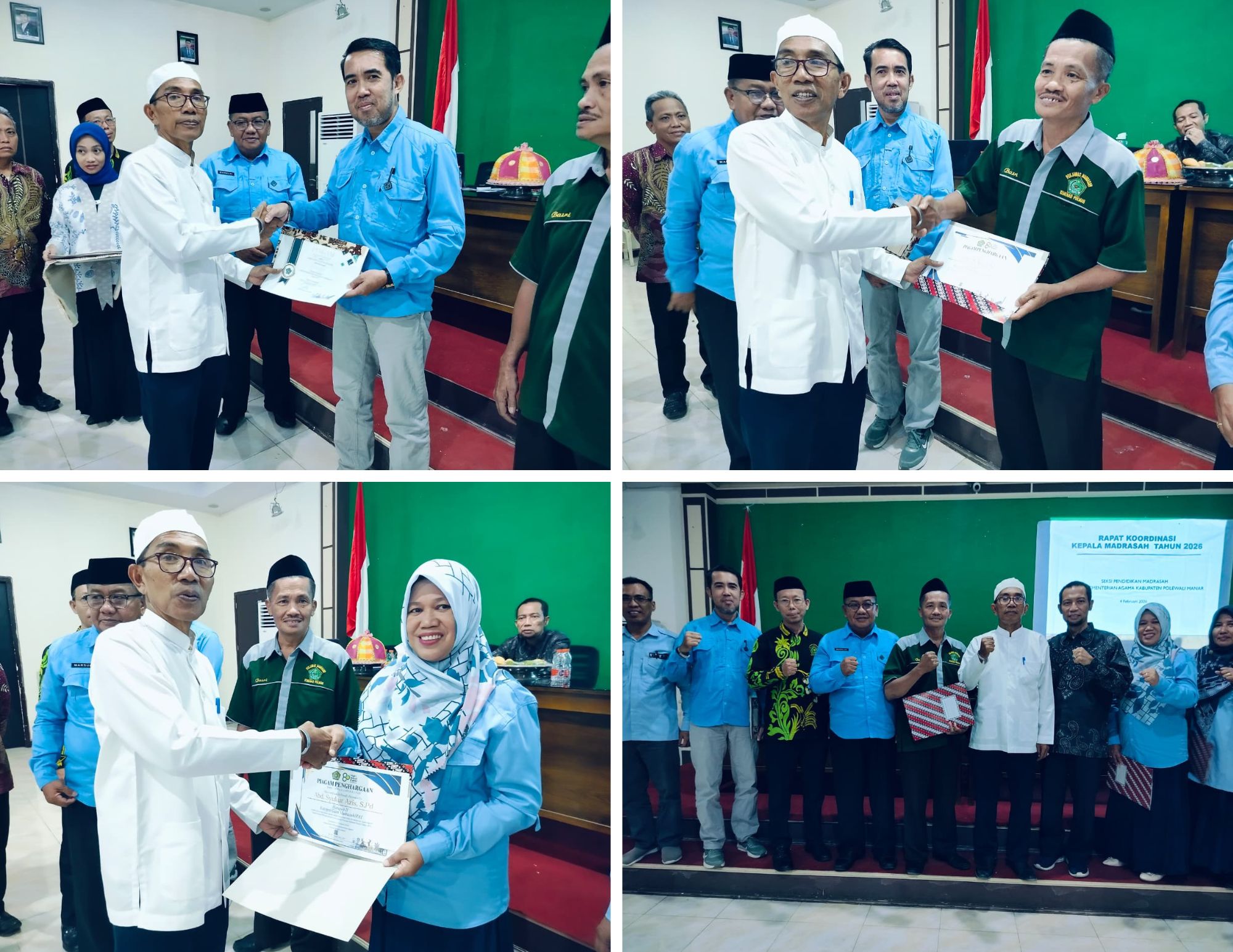 Ka. Kan. Kemenag Polman Serahkan Penghargaan kepada Insan Berprestasi Madrasah dan PAI