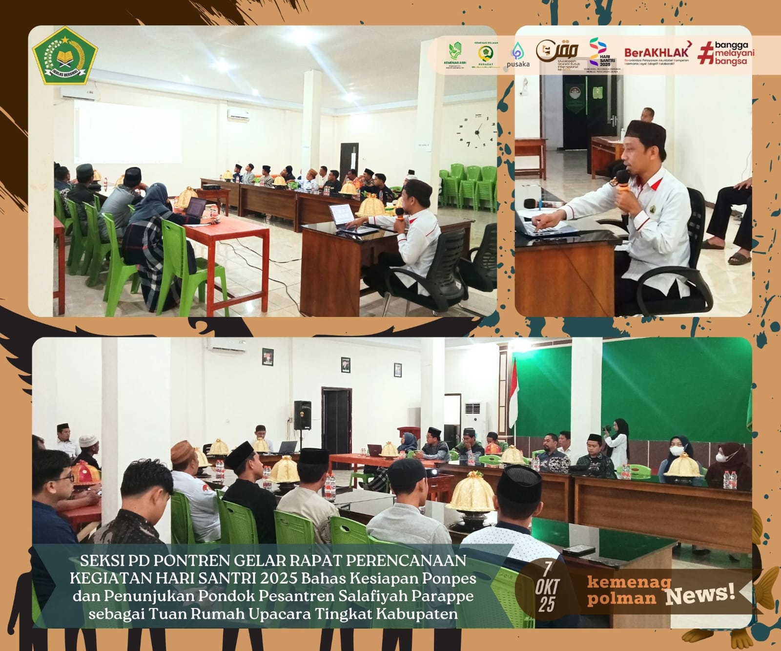 Seksi PD PONTREN GELAR RAPAT PERENCANAAN KEGIATAN HARI SANTRI 2025 Bahas Kesiapan Ponpes dan Penunjukan Pondok Pesantren Salafiyah Parappe sebagai Tuan Rumah Upacara Tingkat Kabupaten