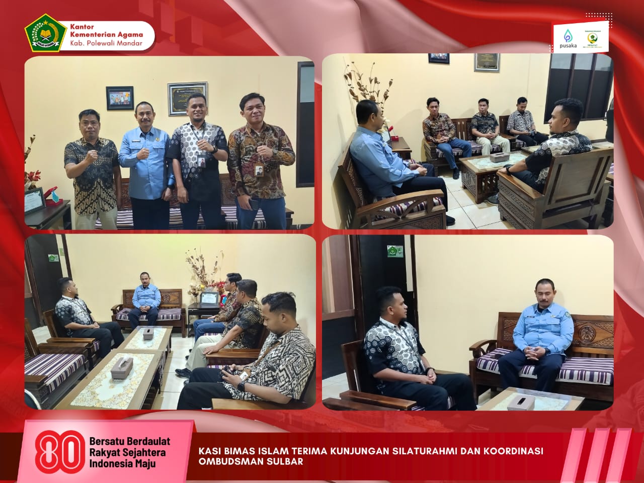 Kasi Bimas Islam Terima Kunjungan Silaturahmi dan Koordinasi Ombudsman Sulbar