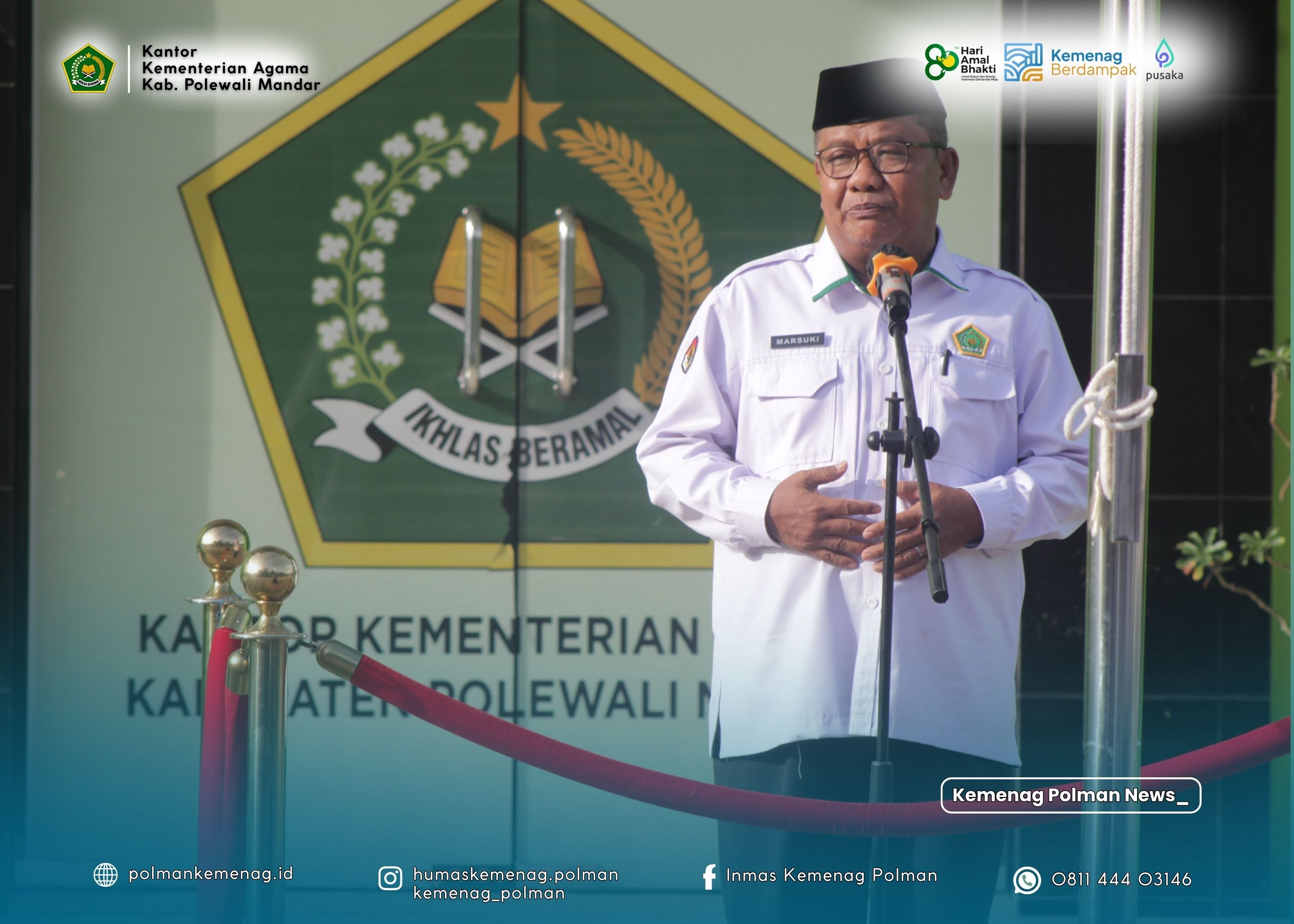 Apel Pagi, Kemenag Polman Sampaikan Progres Pembangunan Madrasah dan Kesiapan HAB ke-80